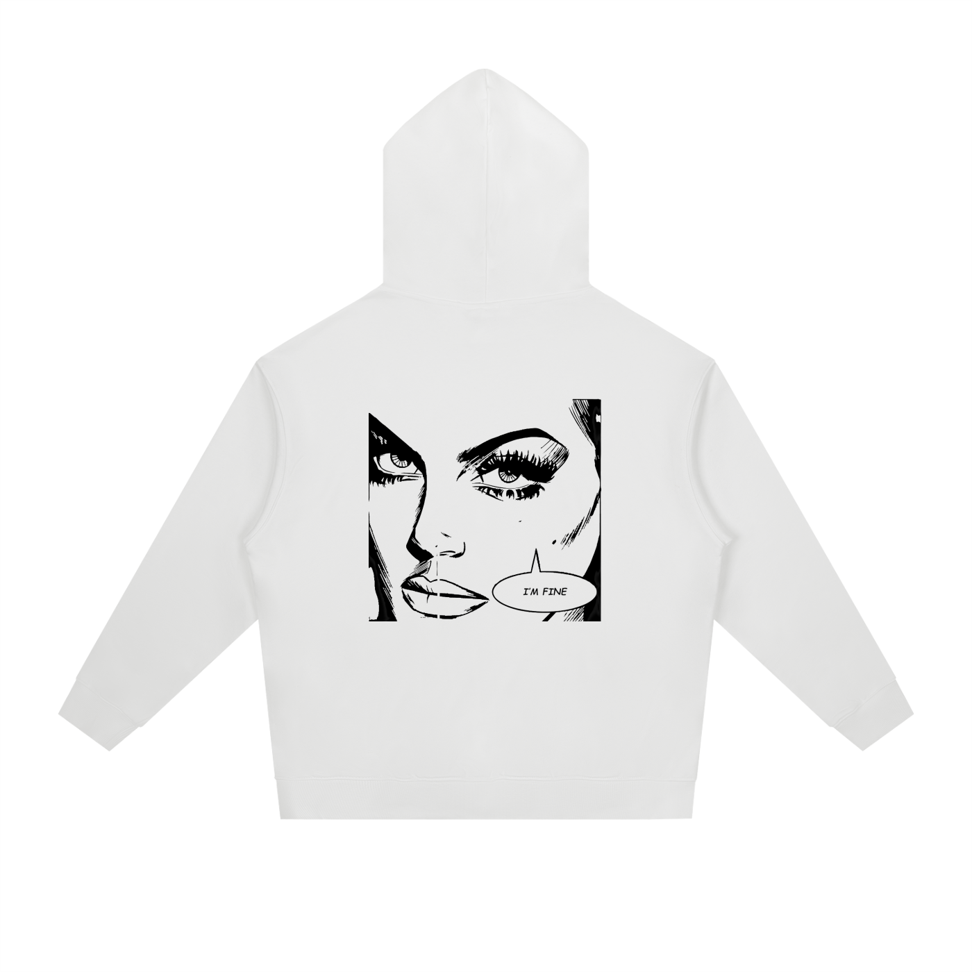 “I’m fine”Heavyweight Drop-Shoulder Hoodie